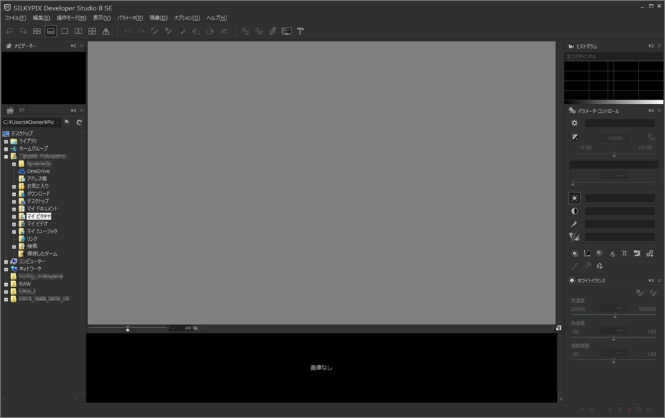 SILKYPIX Developer Studio SEバージョン 起動画面