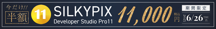 期間限定！SILKYPIX Developer Studio Pro11 今だけ半額！